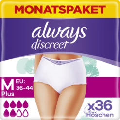 Always® Monatspaket Discreet Inkontinenz Höschen Plus Gr. M