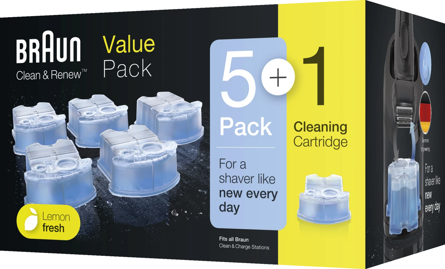 Braun Clean & Renew Reinigungskartuschen Lemon Fresh, Promo-Pack 5+1 2 Braun Clean & Renew Reinigungskartuschen Lemon Fresh, Promo-Pack 5+1 – Bild 2