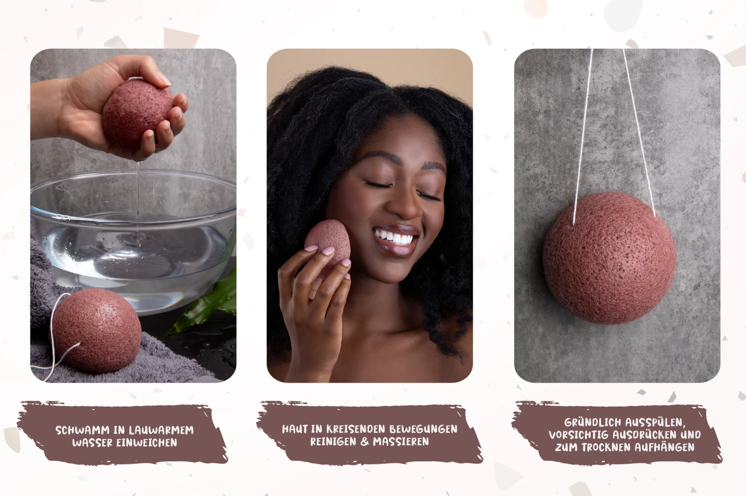 Konjac Schwamm - Set Red Clay 7 Konjac Schwamm - Set Red Clay – Bild 7