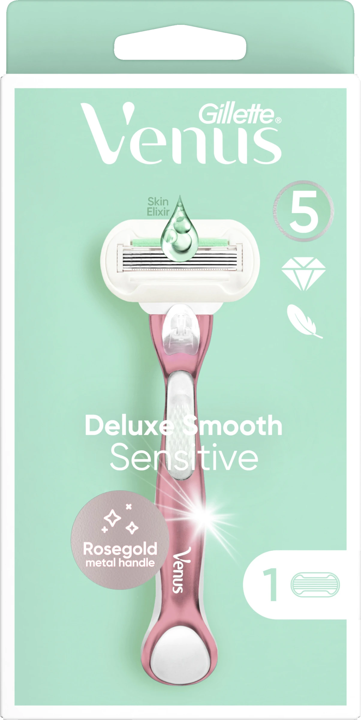 Rasierer Deluxe Smooth Sensitive Rosegold Mit 1 Klinge 1 Rasierer Deluxe Smooth Sensitive Rosegold Mit 1 Klinge