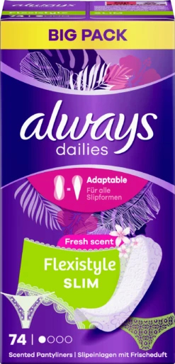 Always® Dailies Flexistyle Slim Fresh Scent Slipeinlagen Big Pack
