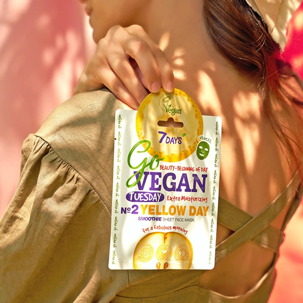 Go VEGAN TUESDAY YELLOW DAY Tuchmaske 3 Go VEGAN TUESDAY YELLOW DAY Tuchmaske – Bild 3