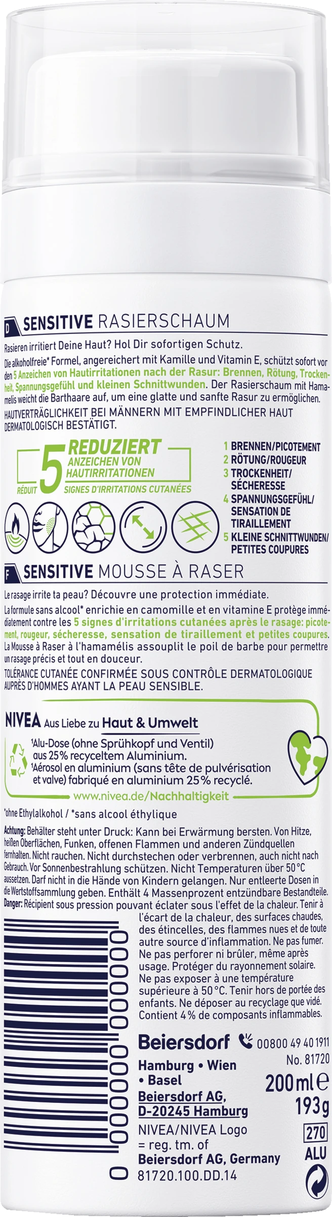 Sensitive Rasierschaum 2 Sensitive Rasierschaum – Bild 2