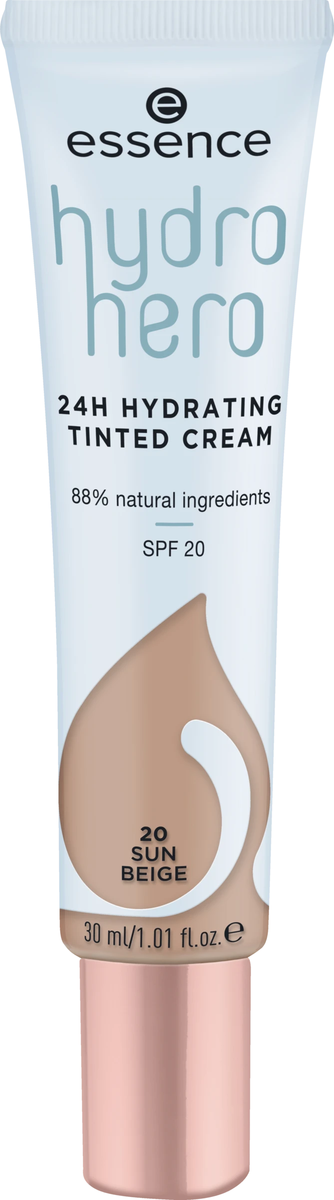 Essence Hydro Hero 24h HYDRATING TINTED CREAM 20 1 Essence Hydro Hero 24h HYDRATING TINTED CREAM 20