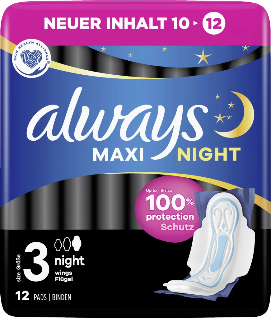 Always® Maxi Damenbinden Night Mit Flügeln 1 Always® Maxi Damenbinden Night Mit Flügeln
