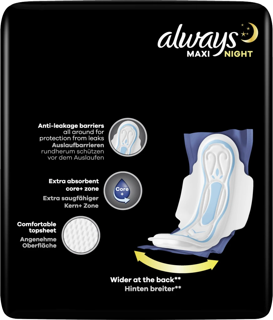 Always® Maxi Damenbinden Night Mit Flügeln 2 Always® Maxi Damenbinden Night Mit Flügeln – Bild 2