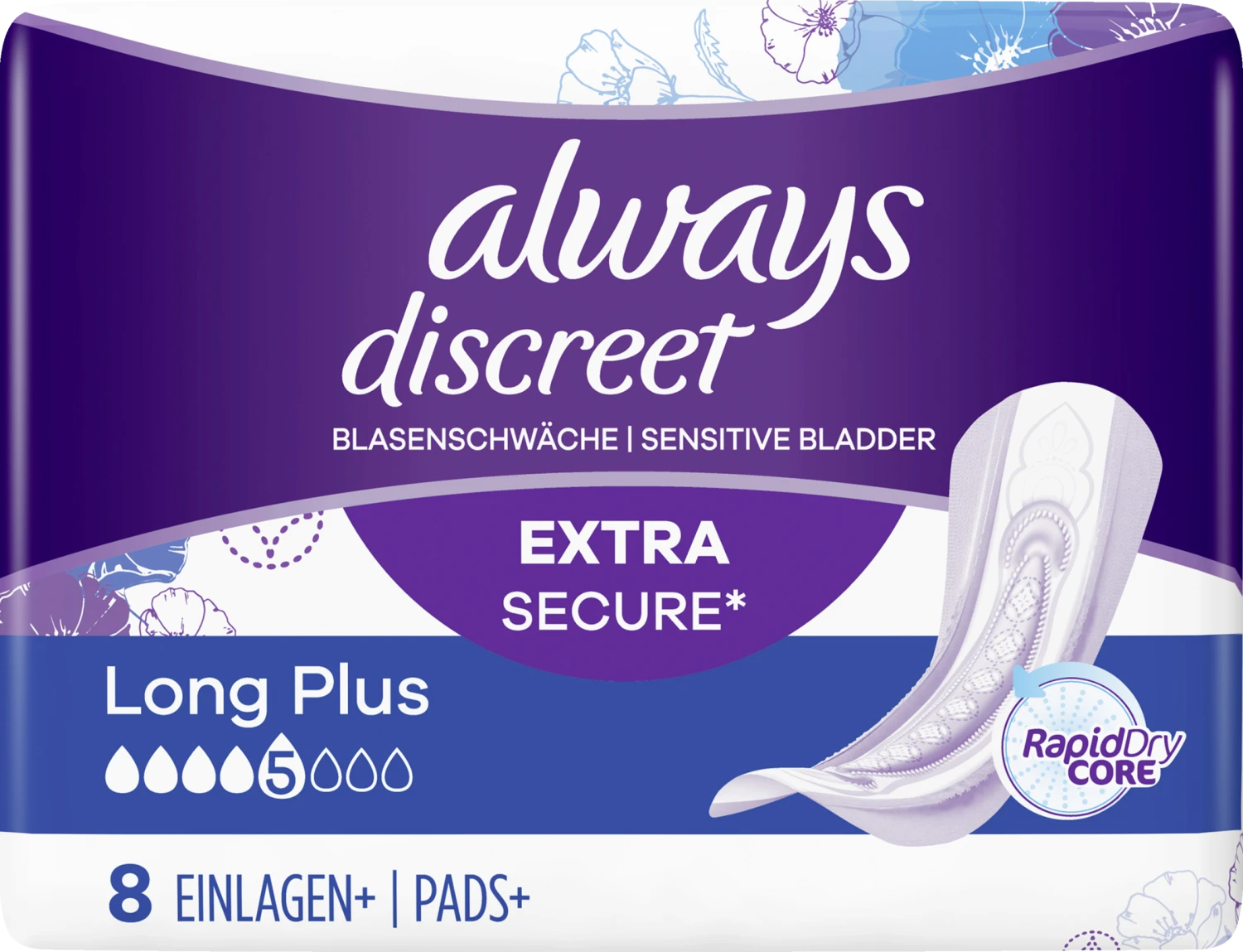 Always® Discreet Inkontinenz-Einlagen+ Long Plus 4 Always® Discreet Inkontinenz-Einlagen+ Long Plus – Bild 4