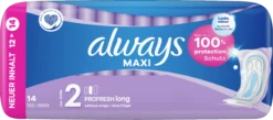 Always® Maxi Damenbinden ProFresh Long Ohne Flügel