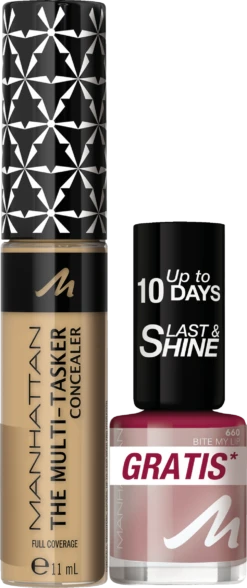 Manhattan Set Multi Tasker Concealer 60+Last&Shine Nagellack 660 - Bite My Lip