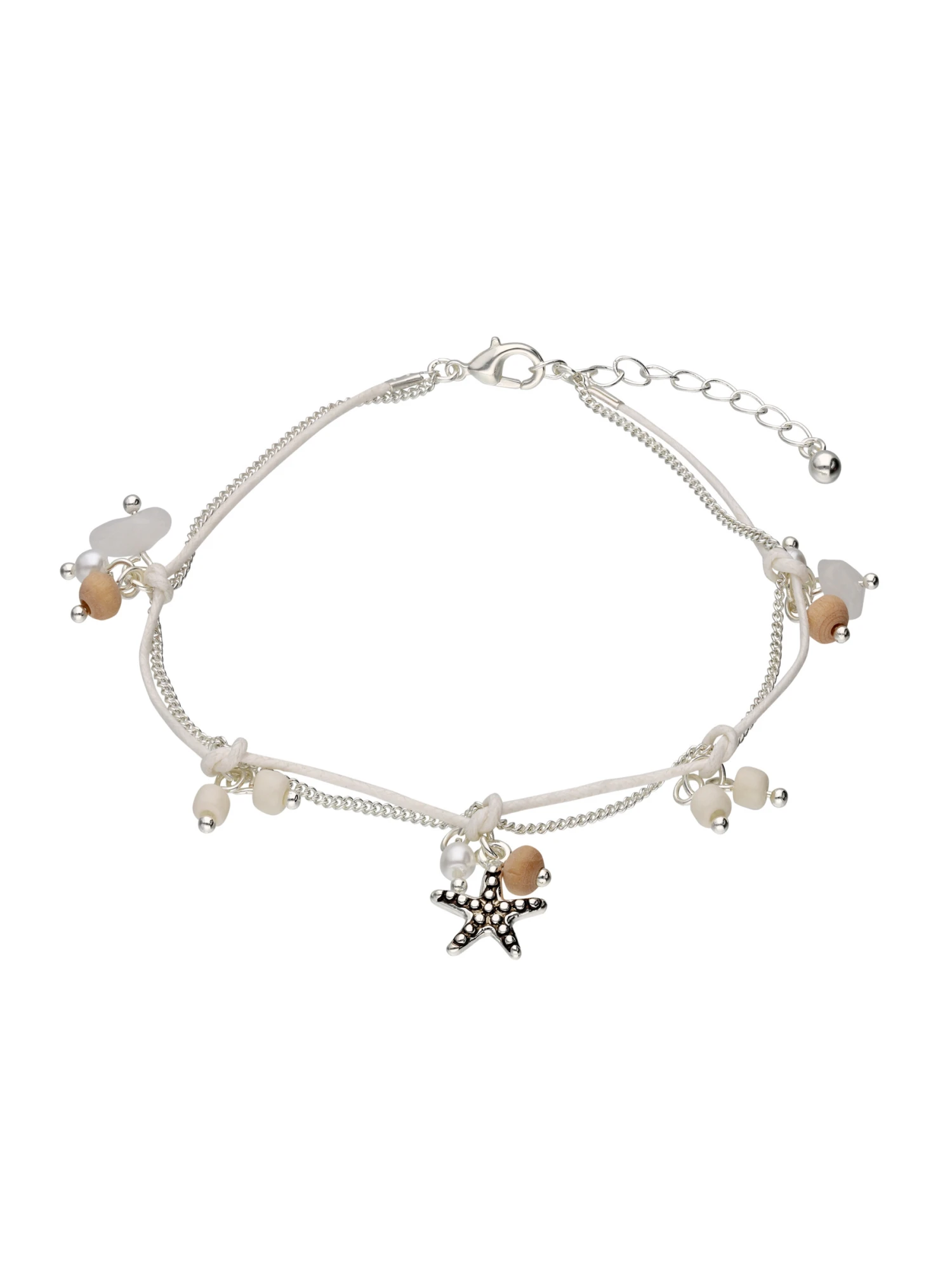 Accessories Fußkette Mit Seestern-Motiv, Jade-Schmucksteinen Und Holz-Elementen 1 Accessories Fußkette Mit Seestern-Motiv, Jade-Schmucksteinen Und Holz-Elementen