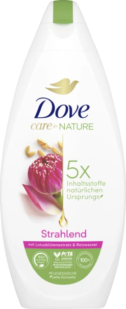 DOVE Care By Nature Pflegedusche Strahlend Mit Lotusblütenextrakt & Reiswasser