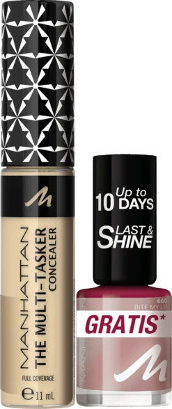 Manhattan Set Multi-Tasker Concealer 20+Last&Shine Nagellack 660 - Bite My Lip
