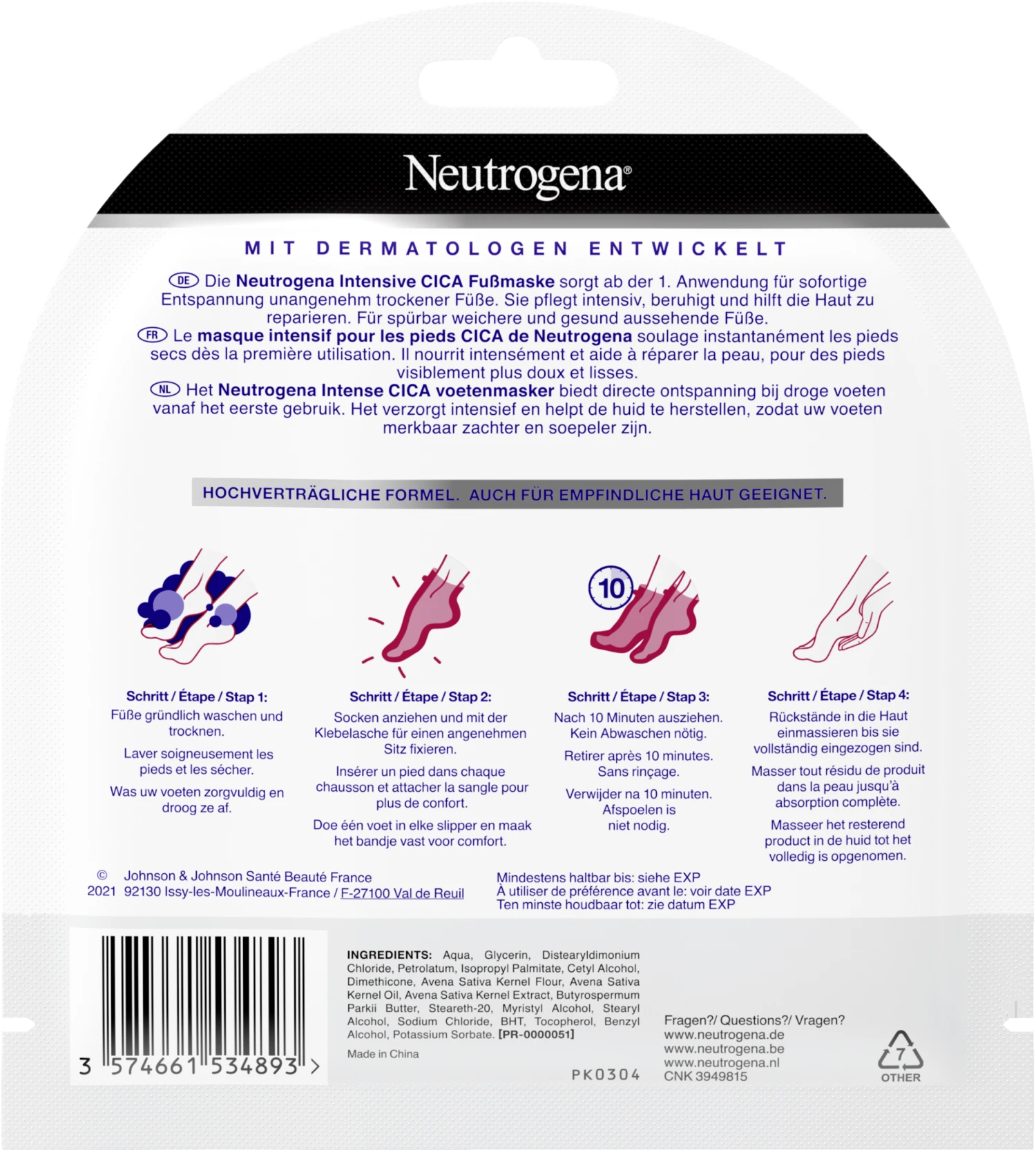 Neutrogena Intensive CICA Fußmaske 2 Neutrogena Intensive CICA Fußmaske – Bild 2