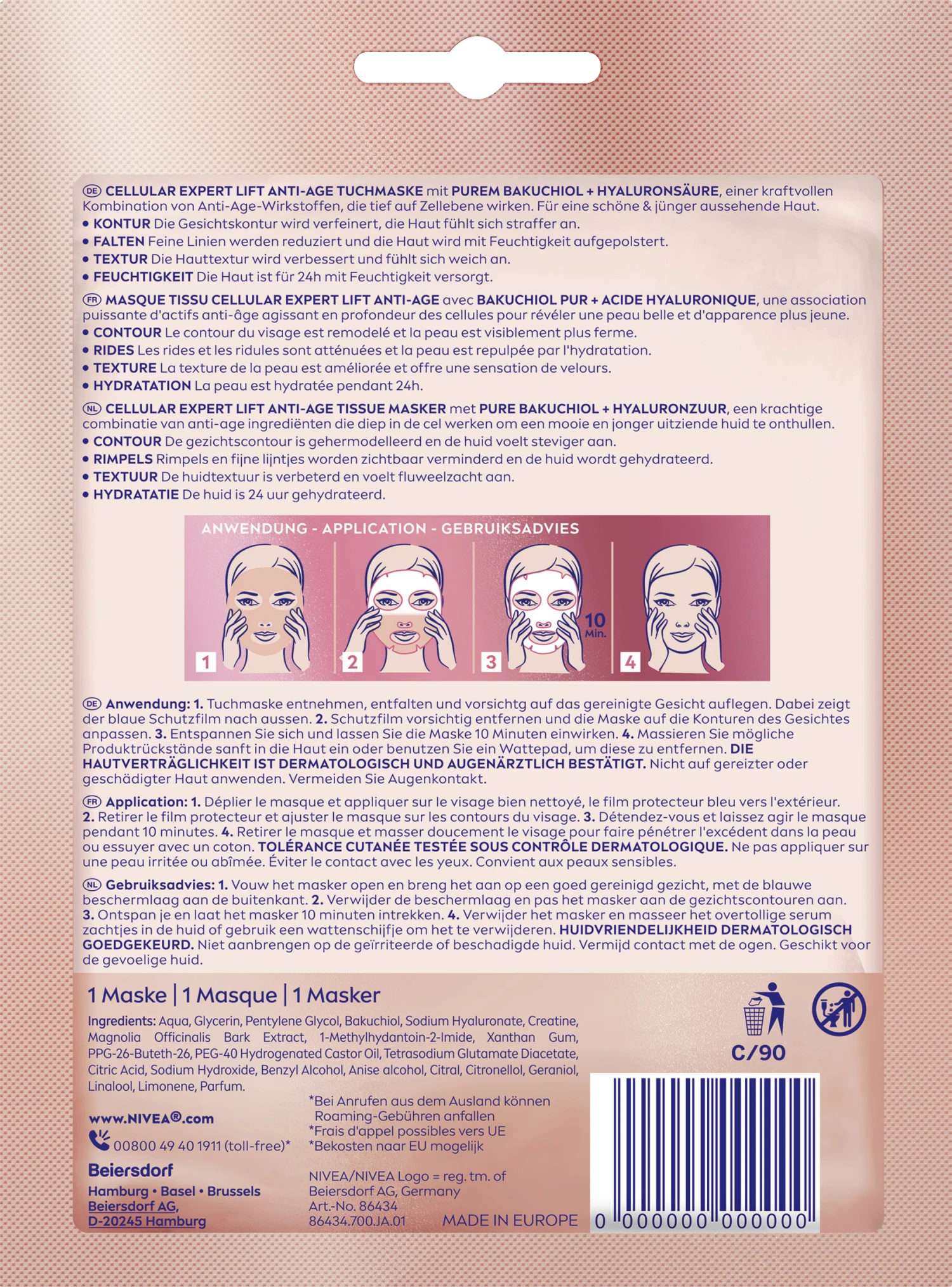 NIVEA CELLULAR Expert Lift Tuchmaske 2 NIVEA CELLULAR Expert Lift Tuchmaske – Bild 2