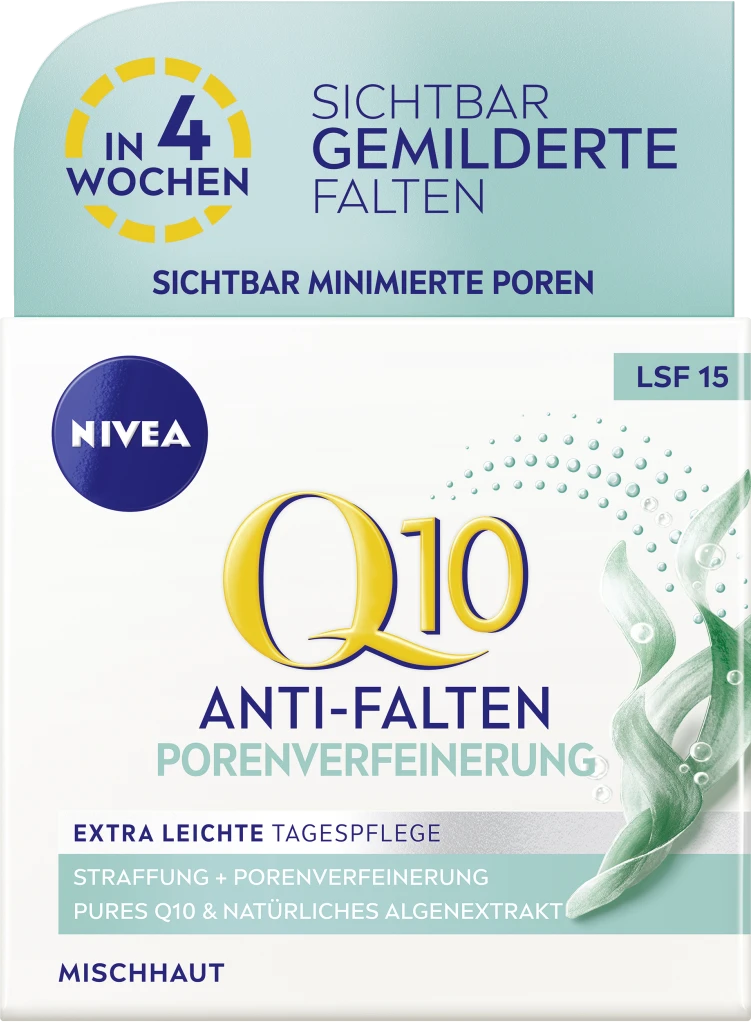 NIVEA Q10 Power Anti-Falten + Porenverfeinerung Tagespflege LSF 15 1 NIVEA Q10 Power Anti-Falten + Porenverfeinerung Tagespflege LSF 15