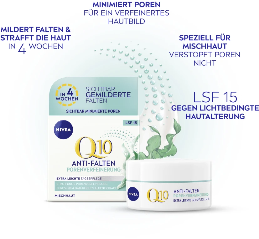 NIVEA Q10 Power Anti-Falten + Porenverfeinerung Tagespflege LSF 15 5 NIVEA Q10 Power Anti-Falten + Porenverfeinerung Tagespflege LSF 15 – Bild 5